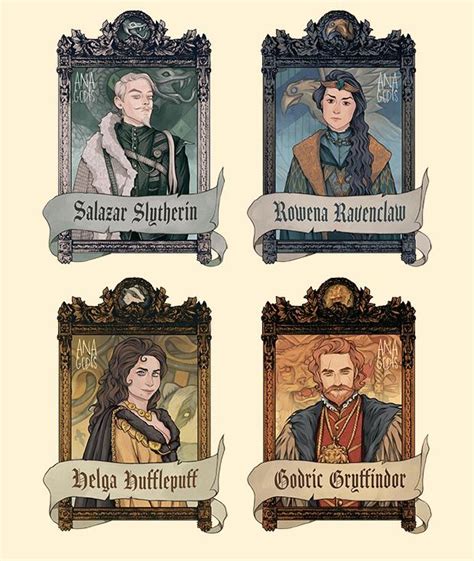 The Four Founders In 2021 Hogwarts Founders Harry Potter Art Harry