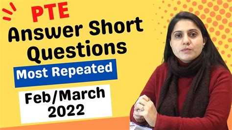 PTE Speaking Answer Short Questions February March 2022 Exam