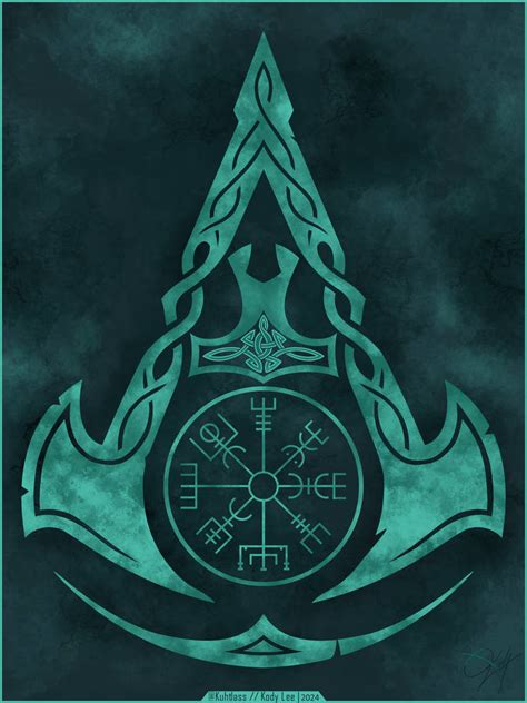 AC: Valhalla | Symbol + Compass + Mjolnir + BG by Kuhtlass on DeviantArt