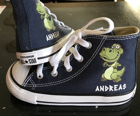 Dinosaur Shoes T Rex Shoes Custom Kid Converse Shoes Etsy