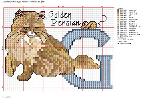 A Cross Stitch Pattern With An Image Of A Cat On It S Back And The