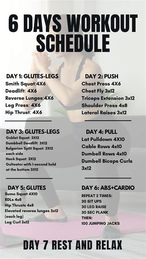 6-Day Split Workout Routine For Women #workoutplan #fitnessgoals #workoutroutine # ...