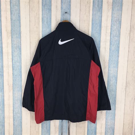 Vintage Nike Windbreaker Jacket Large S Black Red Nike Etsy