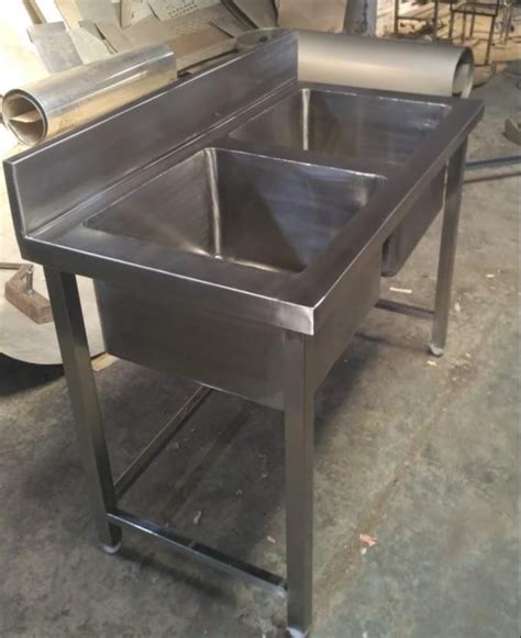 YUAAN Stainless Steel Double Sink Table At Rs 16500 In New Delhi ID