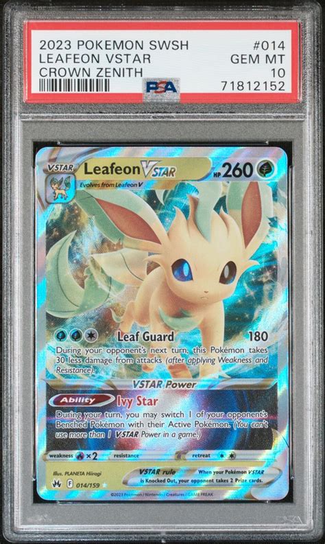 Mavin PSA 10 Gem Mint 2023 Pokemon Crown Zenith Leafeon VSTAR Ultra