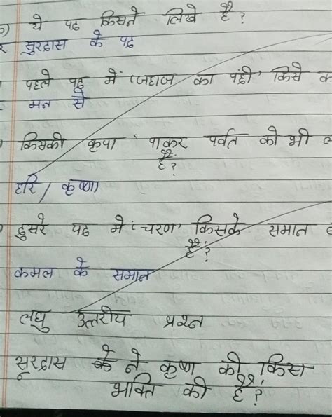 Class Hindi Surdas Ke Pad Question Answer Brainly In