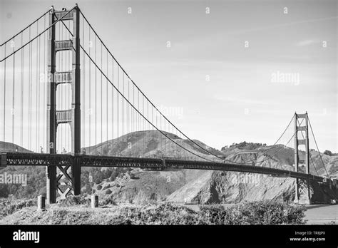 Black and White Golden Gate Bridge Stock Photo - Alamy