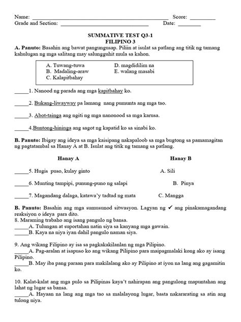 Grade 3 Q3 Filipino Pdf