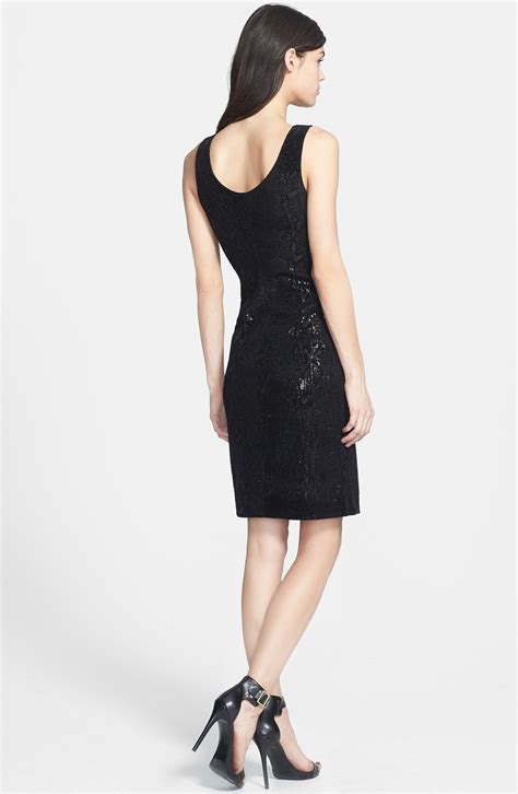 Velvet By Graham And Spencer Flocked Sequin Tank Dress In Black Lyst