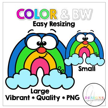 Rainbow Emotions Clipart by Aubri Johnson Designs | TPT