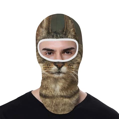 Cat Animal Ski Mask Balaclava Gray Tabby Full Face Mask Cover