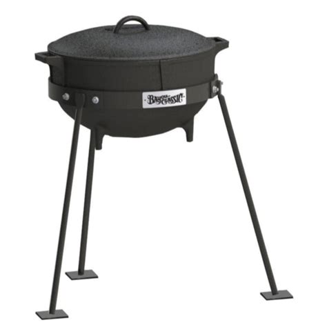 Bayou Classic 7 Gallon Cast Iron Jambalaya Kettle W Lid And Stand Grill Collection