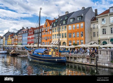 nyhavn waterfront lined  brightly coloured   century
