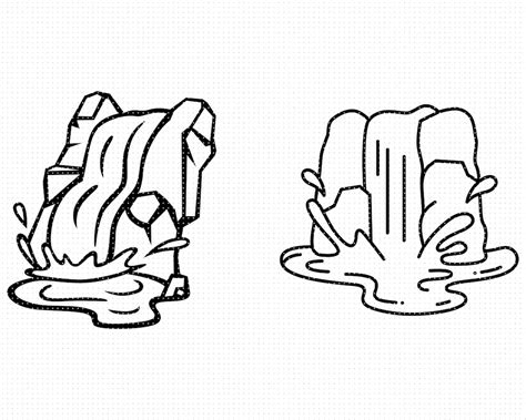 Waterfall Svg Cartoon Waterfall Clipart Waterfalls Outline Png