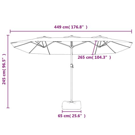 LEX Parasols voiles d ombrage Parasol à double tête anthracite