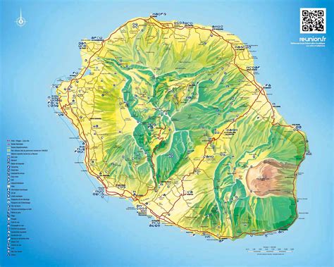 Ile de la réunion carte touristique Voyage Carte Plan