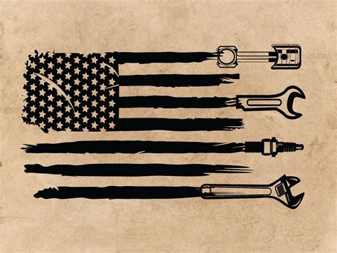 Mechanic Svgmechanic Flag Svg Mechanic American Flag Svg Etsy