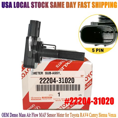 Genuine 22204 31020 Mass Air Flow Sensor MAF Meter For Toyota RAV4