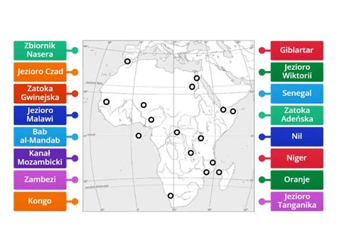 Afryka Mapa Konturowa Labelled Diagram