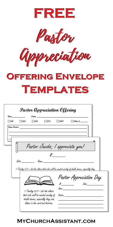 Pastor Appreciation Envelopes