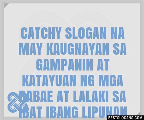 100 Catchy Na May Kaugnayan Sa Gampanin At Katayuan Ng Mga Babae At