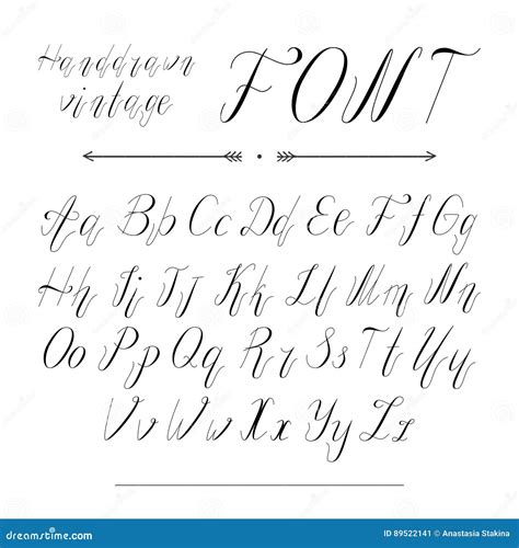 Handwritten Lettering Font Alphabet Stock Vector - Illustration of ...