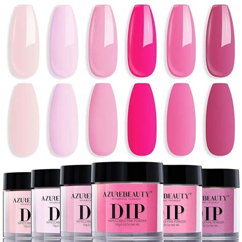 Amazon Azurebeauty Pink Dip Powder Nail Set Colors Light Hot