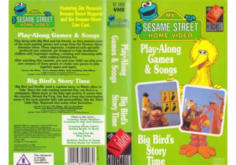 Sesame Street Play Along Games And Songs And Big Bird S Story Time Vhs Video 5014138010980 Ebay