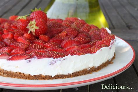 Deliciours Tarte aux fraises sans cuisson au spéculoos et