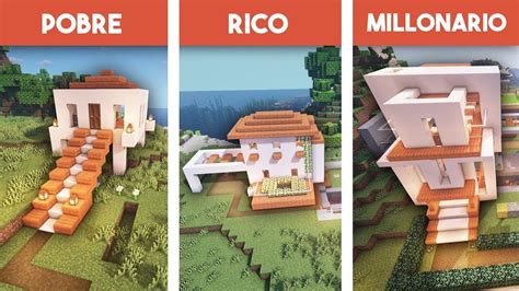 Minecraft Pobre Vs Rico Vs Millonario Casa MansiÓn Moderna En