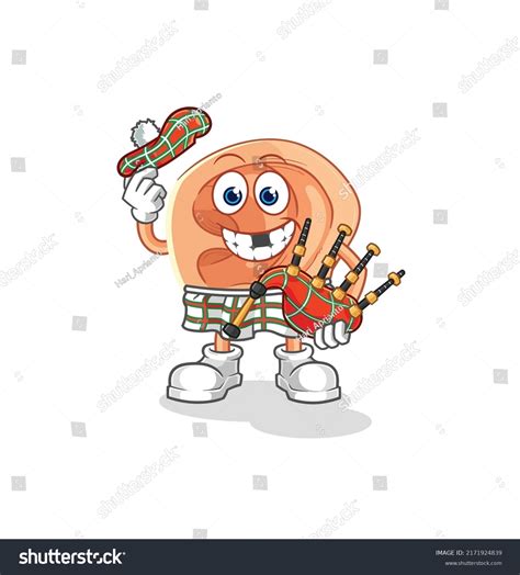 Ear Scottish Bagpipes Vector Cartoon Character Stock Vector Royalty