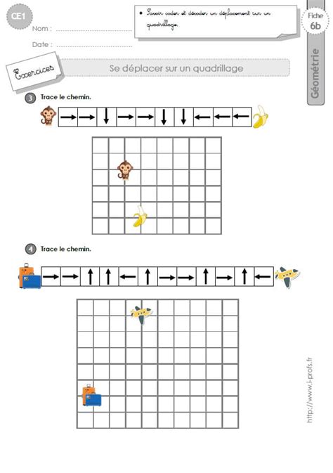 Ce Exercices Se D Placer Sur Un Quadrillage En Ce Cycle