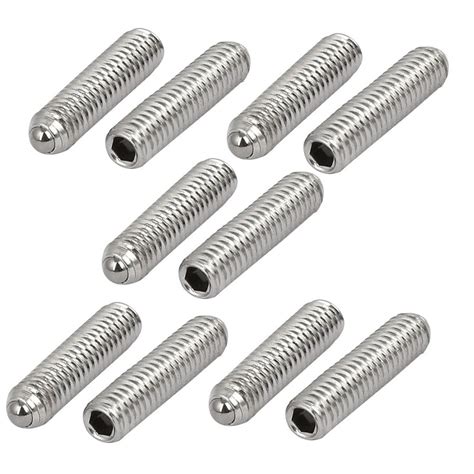 Uxcell M4x16mm 304 Stainless Steel Spring Hex Socket Ball Point Grub Set Screws 10 Pack