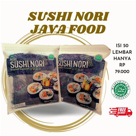 Jual Sushi Nori Seaweed Java Food Isi Lembar Halal Nori Shopee