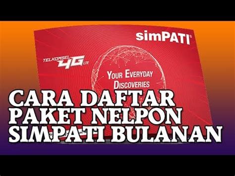 Cara Daftar Paket Nelpon Simpati Bulanan Terbaru September 2018