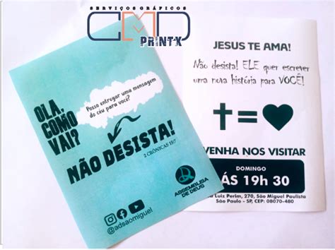 1000 Folhetos Para Evangelismo 10x14cm Frente E Verso Mod 12 Cmd