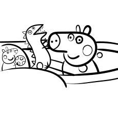 Peppa Pig Dinosaur Coloring Pages