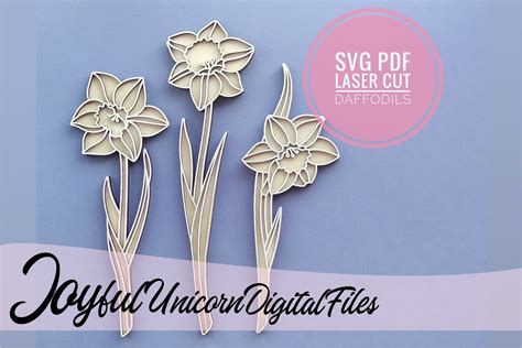 Daffodils Svg Laser Cut Flower Graphic By Joyfulunicorn · Creative Fabrica