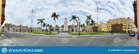 Lima Peru April Plaza Mayor In Historic Center Of Lima