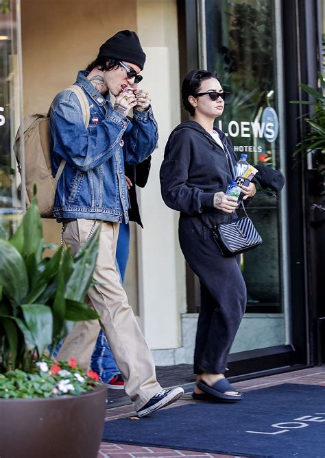 DEMI LOVATO and Hre Boyfriend Jutes Leaves Their Hotel in New Orleans ...