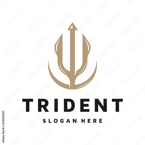 Simple Trident Poseidon Company Logo Design Stock Vector | Adobe Stock