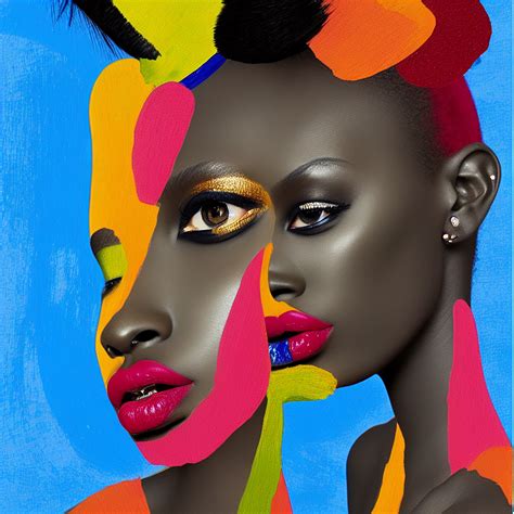 Cubism painting of an African model - 2 • VIARAMI