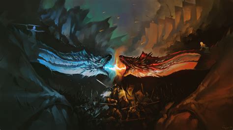 Night King And Khaleesi Fighting With Dragons Artwork, HD Tv Shows, 4k ...