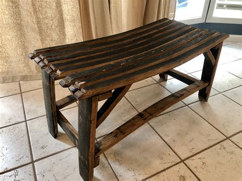 Whiskey Stave Bench Etsy