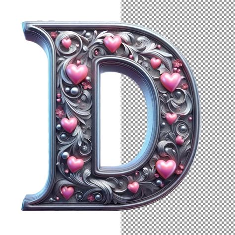 Tipografia Dimensional Letra D Isolada Em Fundo Png Psd Premium