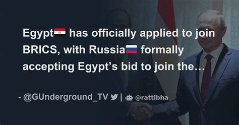 Egypt Has Officially Applied To Join BRICS With Russia Formally