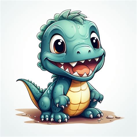 Cute Crocodile De Dessin Anim Isol Sur Fond Blanc Illustration