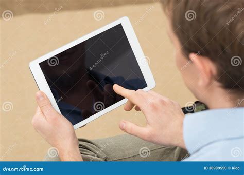 Person Holding Digital Tablet Stock Photo Image