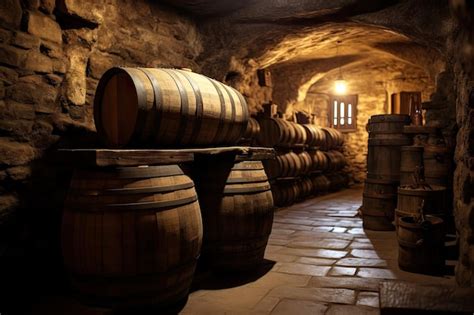 Premium Photo Barrels Made At Home Stored In The Cellar