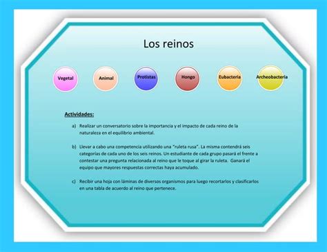 Actividades De Los Reinos De La Naturaleza PPT